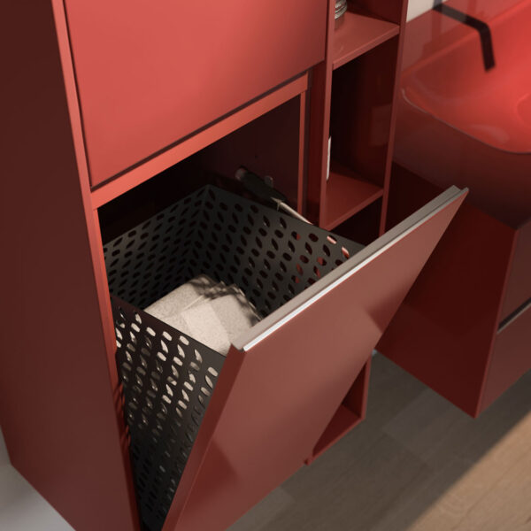 Colonna con cesto basculante