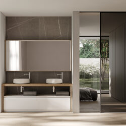 Specchio rettangolare Nest con cornice e illuminazione integrata  - Ideagroup