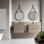 Specchio rotondo Ring in Metallo verniciato e cintura in Ecopelle Nera  - Ideagroup