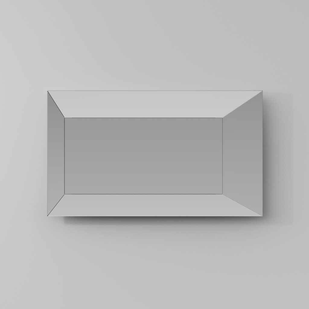 Specchio rettangolare Trapezio con telaio in alluminio  - Ideagroup