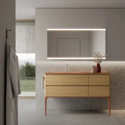 Specchio rettangolare Dual H. 70 con illuminazione integrata  - Ideagroup