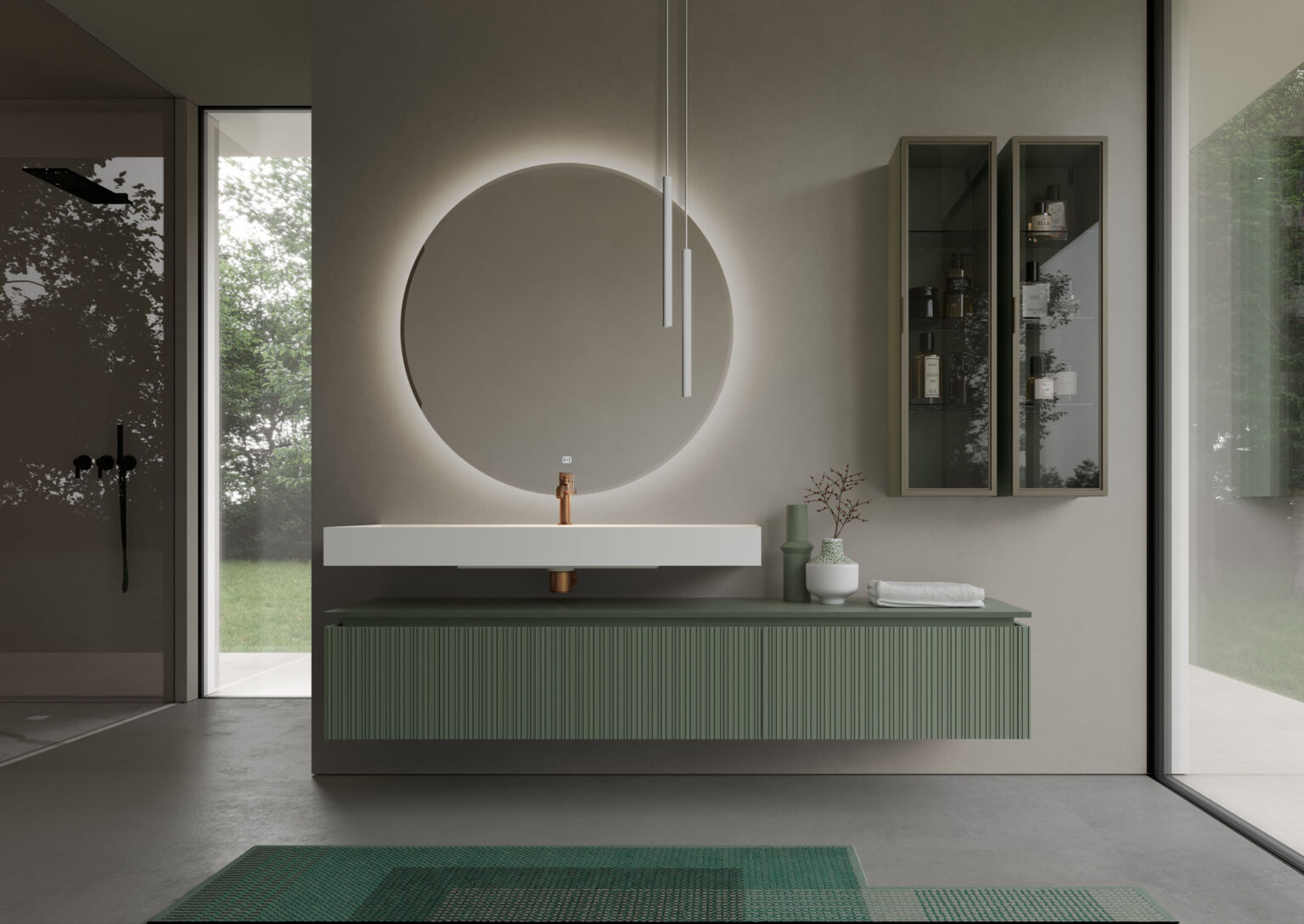 Specchio Rotondo LED 32 Pollici Per Bagno | Retroilluminato 6000K Con Antiappannamento E Touch Dimmerabile
