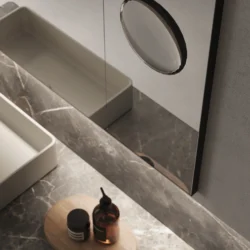 Specchio rettangolare SAT/SAL con telaio in alluminio e specchio ingranditore  - Ideagroup