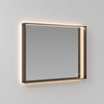 Specchio rettangolare Pigreco retroilluminato con telaio in alluminio e illuminazione integrata  - Ideagroup