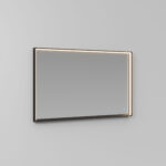 Specchio rettangolare Tecnica con telaio in alluminio e luce integrata  - Ideagroup
