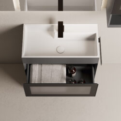 Lavabo Cubik soprapiano da appoggio in Aquatek o Aquagel  - Ideagroup