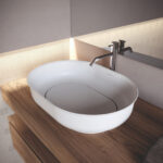 Lavabo Nicole Ovale da appoggio in mineralux o mineralsolid  - Ideagroup