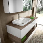 Lavabo Slim da incasso soprapiano in ceramica  - Ideagroup