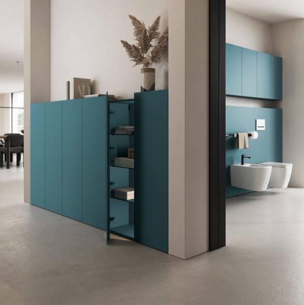 Un sistema per l’arredo bagno che esce dalla stanza da bagno