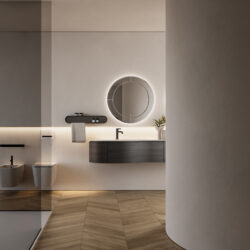 Specchio rotondo Marte retroilluminato con bisello  - Ideagroup