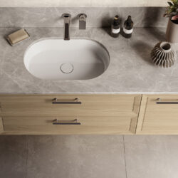 Lavabo Berlino-S Ovale sottopiano in Ceramica  - Ideagroup